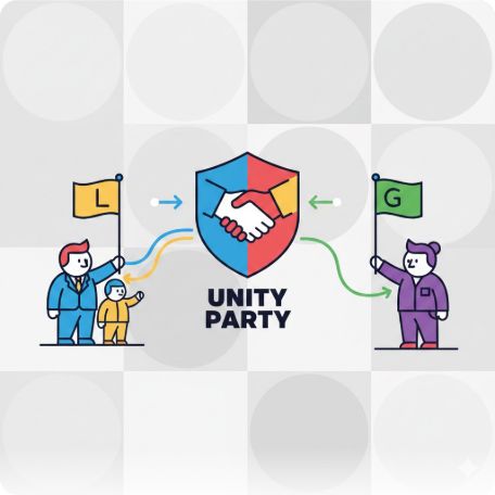 이곳에 관련 이미지 삽입: 정당 창당 관련 이미지 또는 정치적 계파를 도식화한 인포그래픽