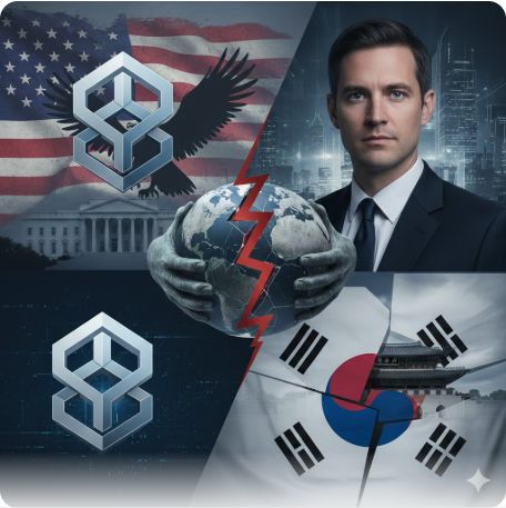 이곳에 관련 이미지 삽입: 팔란티어 로고와 조 론스데일 창업자의 모습, 혹은 한미 외교 갈등을 상징하는 배경 이미지