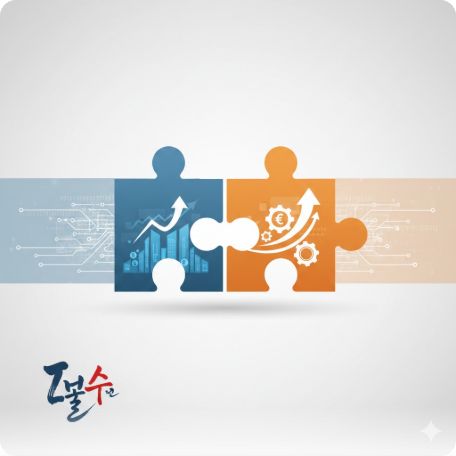 이곳에 관련 이미지 삽입: 복잡한 서류 뭉치 위에서 악수를 나누는 모습 또는 M&A를 상징하는 퍼즐 조각 이미지