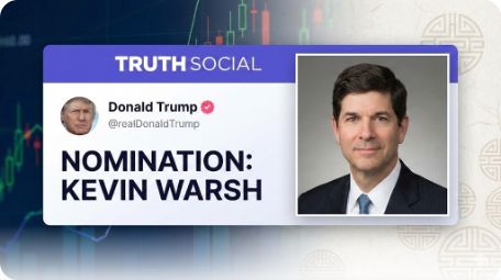 이곳에 관련 이미지 삽입: 트럼프의 트루 소셜 지명 게시물 또는 케빈 워시의 공식 프로필 사진