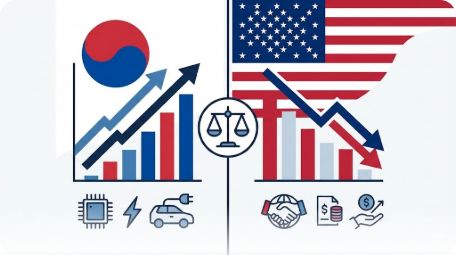 이곳에 관련 이미지 삽입: 한국 정부 발표 내용과 미국 측 주장을 대비하여 보여주는 표 또는 도표