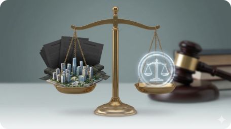 이곳에 관련 이미지 삽입: 법원 저울 이미지 또는 '위례 신도시 비리 의혹' 타이틀이 적힌 뉴스 그래픽