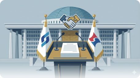 이곳에 관련 이미지 삽입: 정청래 대표가 독자적으로 브리핑을 하거나 합당 발표를 하는 장면