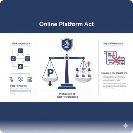 이곳에 관련 이미지 삽입: 온플법의 핵심 규제 내용(자사우대 금지 등)을 정리한 인포그래픽