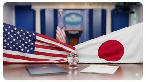 이곳에 관련 이미지 삽입: 트럼프 대통령과 다카이치 사나에의 가상 대면 또는 미일 동맹을 상징하는 국기 그래픽