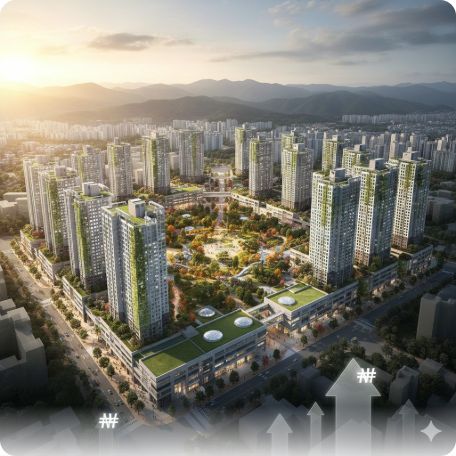 이곳에 관련 이미지 삽입: 분당 양지마을 아파트 단지 전경 또는 재건축 조감도 예시