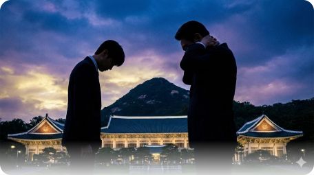 이곳에 관련 이미지 삽입: 청와대 전경 또는 고뇌에 빠진 정치인의 실루엣 이미지