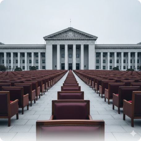 이곳에 관련 이미지 삽입: 대법원 전경 또는 대법관석이 비정상적으로 많이 늘어난 합성 이미지 가이드라인